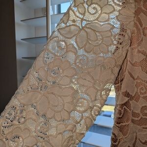 Cream lace with underlay dress